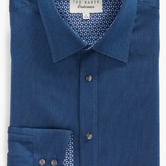 Ted Baker Wikks Slim Fit Print Dress Shirt 15.5 34/35 - Picture 1 of 7